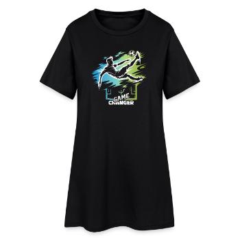 Game Changer – Fußball Fallrückzieher Designsymbol - Frauen T-Shirt-Kleid - Schwarz - Vorne
