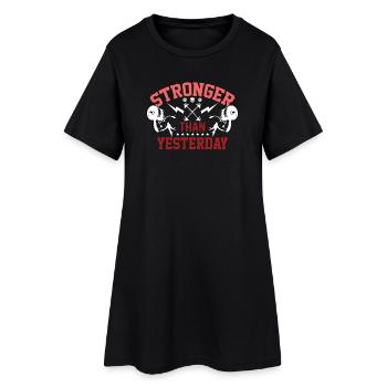 Plus fort qu’hier - Robe T-shirt Femme - noir - Devant