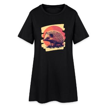 Igel - Frauen T-Shirt-Kleid - Schwarz - Vorne