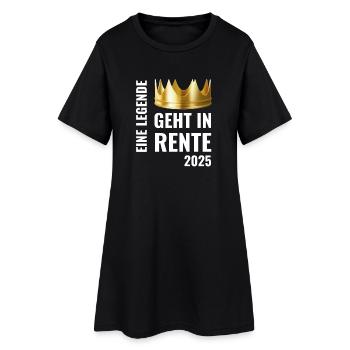 Eine Legende geht in Rente 2025 mit goldener Krone - Frauen T-Shirt-Kleid - Schwarz - Vorne