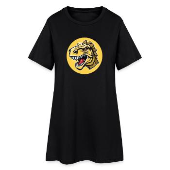 La tête d’un dinosaure à l’allure dangereuse - Robe T-shirt Femme - noir - Devant