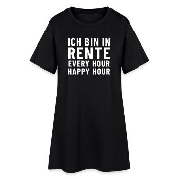 Ich bin in Rente Every Hour Happy Hour - Frauen T-Shirt-Kleid - Schwarz - Vorne