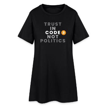 Confiance dans le code et non dans la politique (Bitcoin, Crypto) - Robe T-shirt Femme - noir - Devant