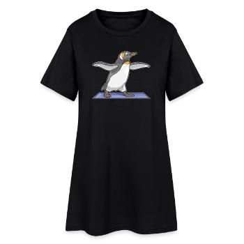 Penguin Yoga Fitness Gymnastique - Robe T-shirt Femme - noir - Devant