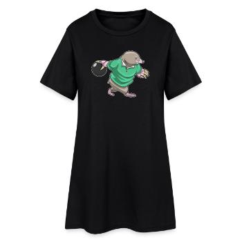 Maulwurf Bowling Bowlingkugel - Frauen T-Shirt-Kleid - Schwarz - Vorne