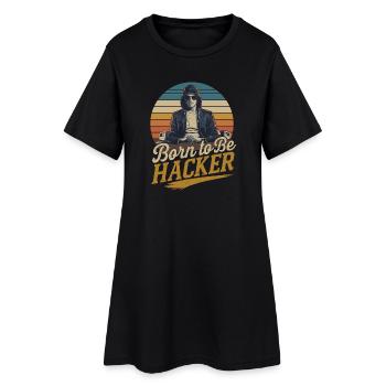 Né pour être hacker – Nerd de l’informatique - Robe T-shirt Femme - noir - Devant