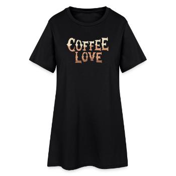 Coffee Love – Stylized Font - Women’s T-Shirt Dress - black - Front