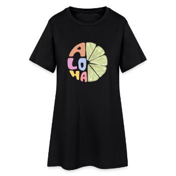 Aloha - Robe T-shirt Femme - noir - Devant