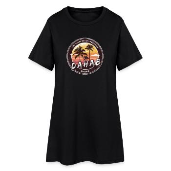 Dahab Égypte Vintage Palmiers Design - Robe T-shirt Femme - noir - Devant