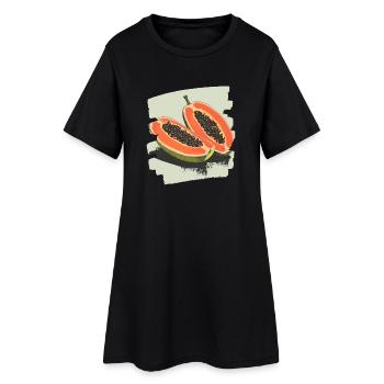 Papaye - Robe T-shirt Femme - noir - Devant