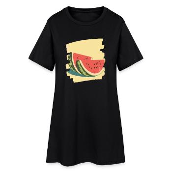Pastèque - Robe T-shirt Femme - noir - Devant