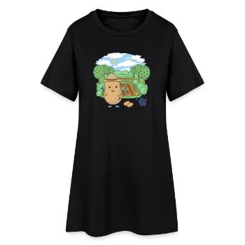 Cultivateur de pommes de terre Potager Pommes de terre Agriculteur - Robe T-shirt Femme - noir - Devant