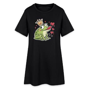 Froschkönig Karneval Fasching Konfetti - Frauen T-Shirt-Kleid - Schwarz - Vorne