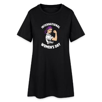 International Women's Day - Gift - Women’s T-Shirt Dress - black - Front