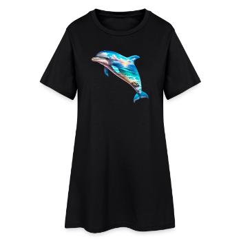 Dolphin - Women’s T-Shirt Dress - black - Front