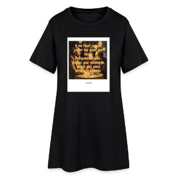Richter - Frauen T-Shirt-Kleid - Schwarz - Vorne
