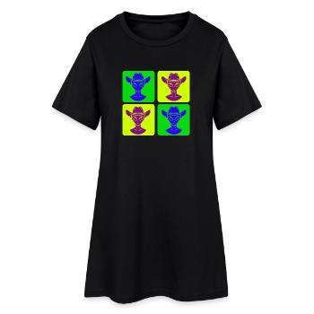 Alien Cowboy Pop Art Design - Robe T-shirt Femme - noir - Devant