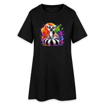 Lémurien - Robe T-shirt Femme - noir - Devant