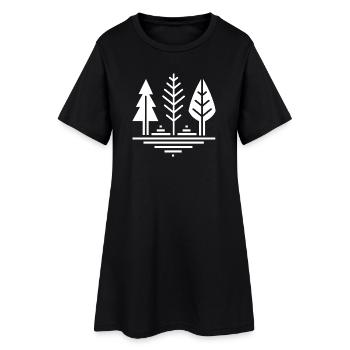 Abstract Forest – Nature in Harmony - Frauen T-Shirt-Kleid - Schwarz - Vorne