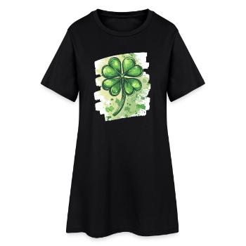 St. Patrick's Day Shamrock - Women’s T-Shirt Dress - black - Front