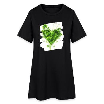 Saint-Patrick Shamrock Heart - Robe T-shirt Femme - noir - Devant