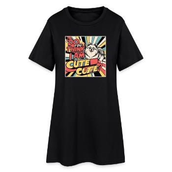 Drôle de chien de Poméranie - Pensez-vous que je suis mignon ? - Robe T-shirt Femme - noir - Devant