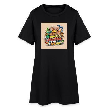 J’ai besoin de 6 mois de vacances – deux fois par an - Robe T-shirt Femme - noir - Devant