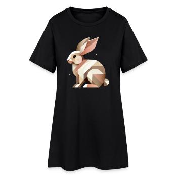 Charming Geometry – The Abstract Rabbit - Women’s T-Shirt Dress - black - Front