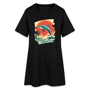 Dauphin - Robe T-shirt Femme - noir - Devant