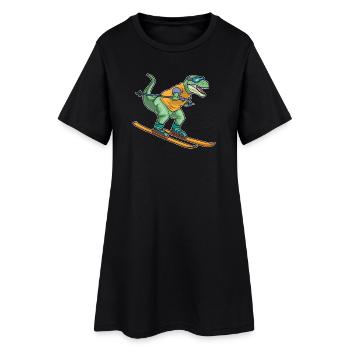 Tyrannosaurus Skier Sports d’hiver - Robe T-shirt Femme - noir - Devant