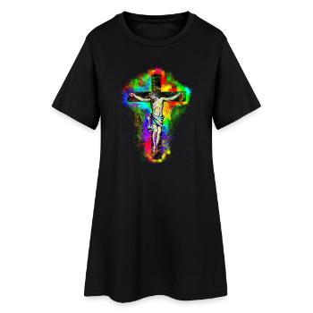 Croix de Jésus-Christ - Robe T-shirt Femme - noir - Devant