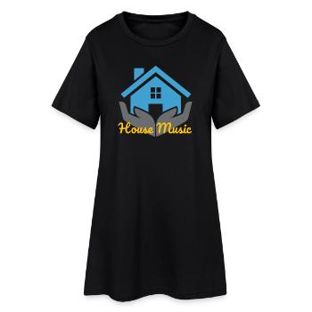 Geometrisches Haus mit Stil - Frauen T-Shirt-Kleid - Schwarz - Vorne