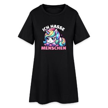 La licorne est agacée par les gens - Robe T-shirt Femme - noir - Devant