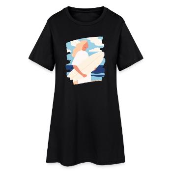 Surfeur - Robe T-shirt Femme - noir - Devant