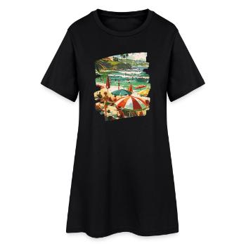 surfeur - Robe T-shirt Femme - noir - Devant