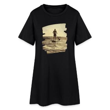 Stand-up paddle SUP - Robe T-shirt Femme - noir - Devant