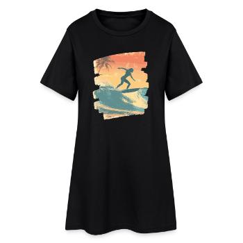 Surfeur - Robe T-shirt Femme - noir - Devant