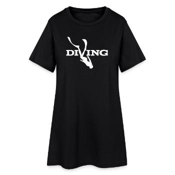 Tauchen Silhouette Splash - Frauen T-Shirt-Kleid - Schwarz - Vorne