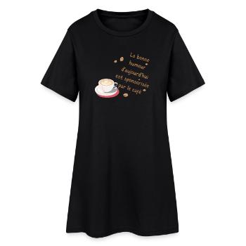 Bonheur Café d'aujourd'hui - Robe T-shirt Femme - noir - Devant