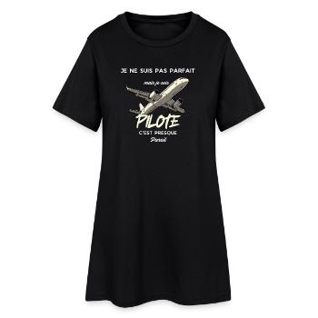 Pilote imparfait mais prêt à voler - Robe T-shirt Femme - noir - Devant