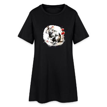 Signe du zodiaque chinois Rat - Robe T-shirt Femme - noir - Devant