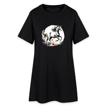Cheval du zodiaque chinois - Robe T-shirt Femme - noir - Devant