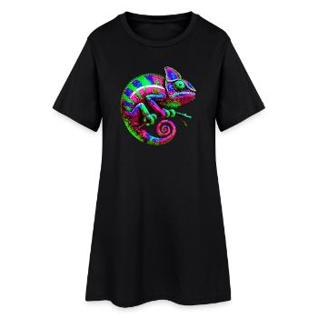 Caméléon - Robe T-shirt Femme - noir - Devant