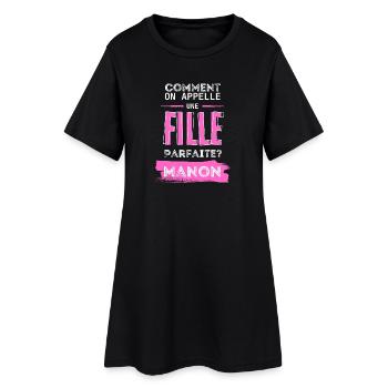 Fille Parfaite Manon - Robe T-shirt Femme - noir - Devant