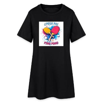 Ping Pong Coloré Déchaîné - Robe T-shirt Femme - noir - Devant