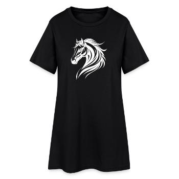 Portrait de cheval stylisé moderne - Robe T-shirt Femme - noir - Devant