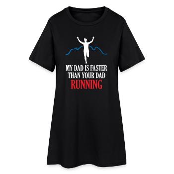 Mon père est plus rapide que ton père qui court - Robe T-shirt Femme - noir - Devant