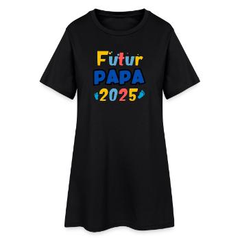 Papa Futur 2025 Arc en Ciel - Robe T-shirt Femme - noir - Devant