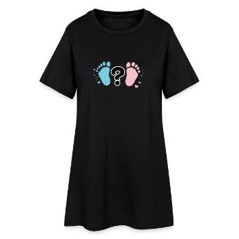 Pastel Baby Footprints and Question - Women’s T-Shirt Dress - black - Front