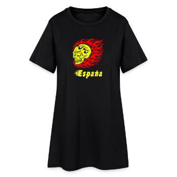 Conception de crâne Spanein - Robe T-shirt Femme - noir - Devant